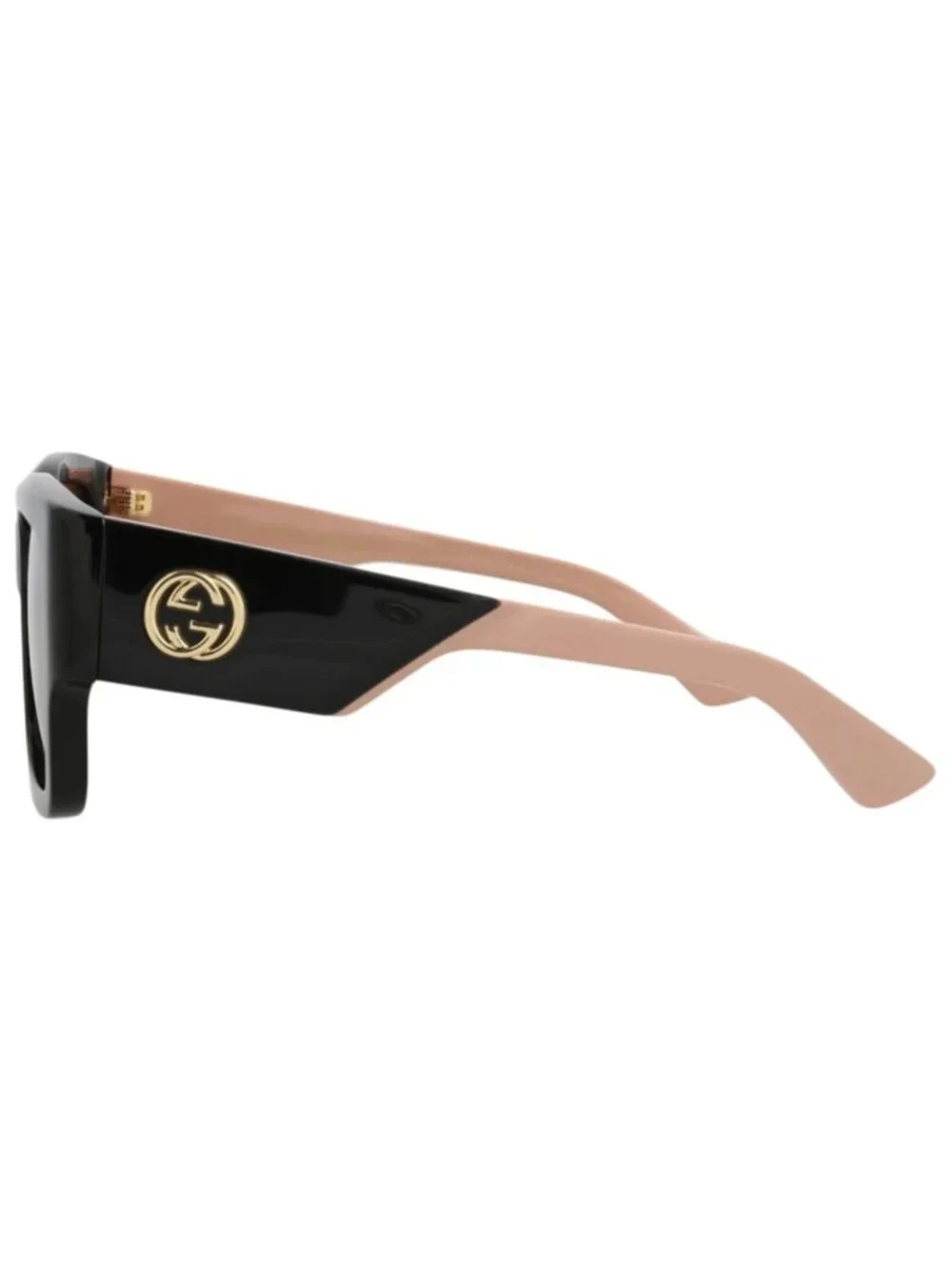 New Gucci Women's Sunglasses Square Rectangle Recycled Acetate Frame Black Pink
